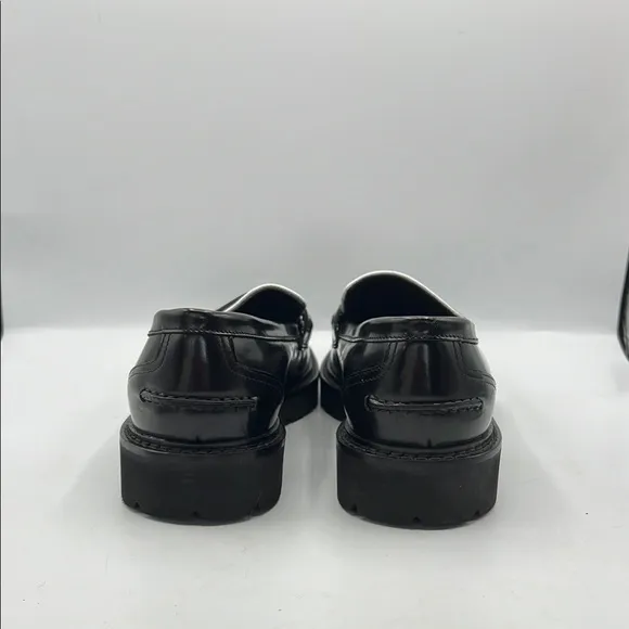 KOIO Sz 9 Arezzo Black White Slip-On Loafers Platform Sole NEW