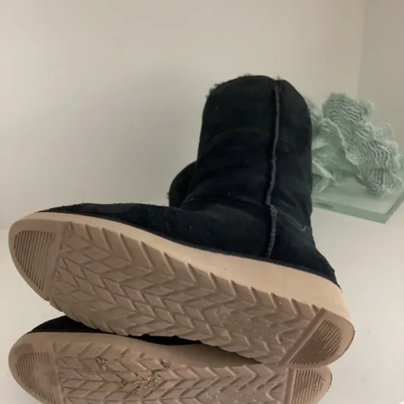 Kookaburra by UGG slim tall genuine suede black shearling boots EUR 37 US 6