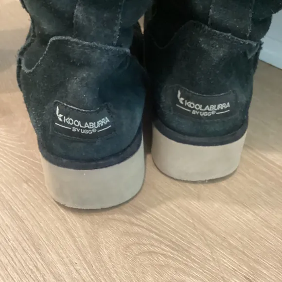 Kookaburra by UGG slim tall genuine suede black shearling boots EUR 37 US 6