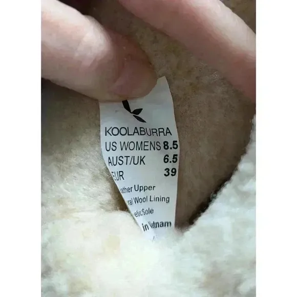 Kookaburra By Ugh Suede Shearling Wedge Boots Size 8.5 Beige