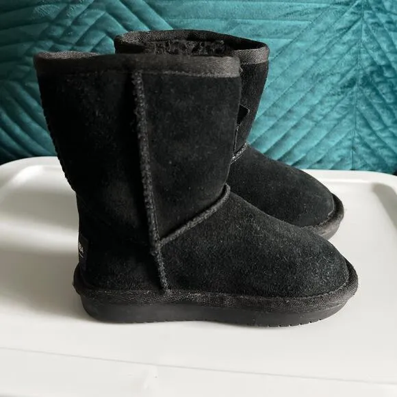 Koolaburra by Ugg Toddler Snow Boots Girls Size US 7 Black Bow Accents