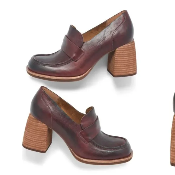 Kork - EaseThe Aston’s Burgundy Port Leather Heeled Loafers