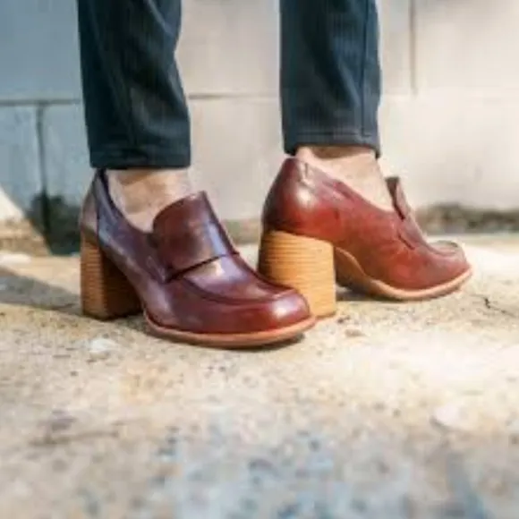 Kork - EaseThe Aston’s Burgundy Port Leather Heeled Loafers