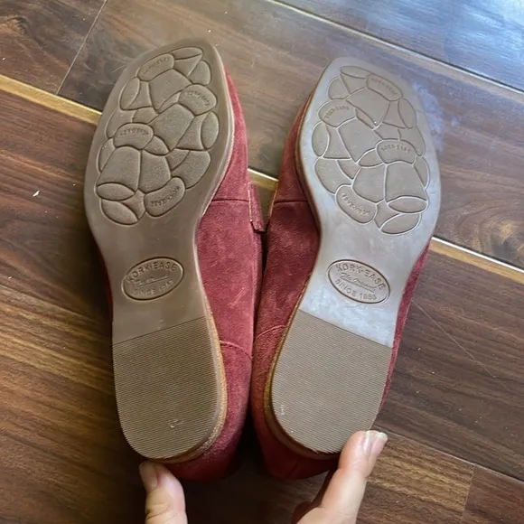 Kork-Ease Womens Size 7 Pisa Dark Red Suede Slip On Penny Loafers Shoes