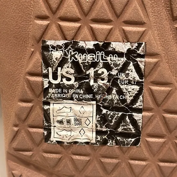 KuaiLu Leather Sport Flip Flops Comfort Orthotic Thong size 13 Brown Sandals NEW