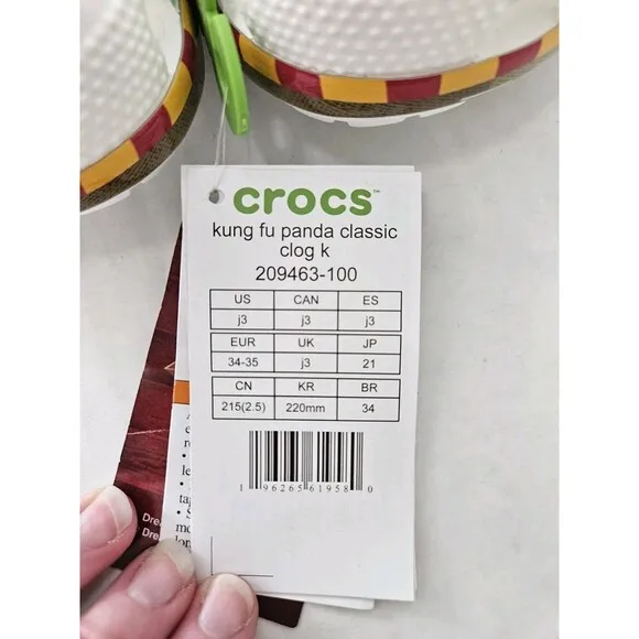 Kung Fu Panda Kids Crocs Size J 3 Nwt Po Fuzzy Back Universal Studios Vacation