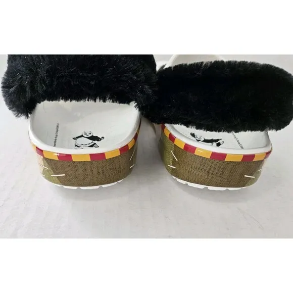 Kung Fu Panda Kids Crocs Size J 3 Nwt Po Fuzzy Back Universal Studios Vacation