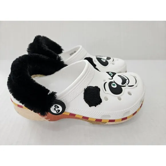 Kung Fu Panda Kids Crocs Size J 3 Nwt Po Fuzzy Back Universal Studios Vacation