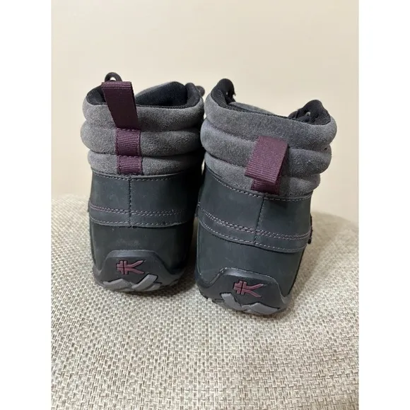 Kuru Womens Quest Hiking Boots Black Dark Gray Leather Mid Top Ankle Size 9