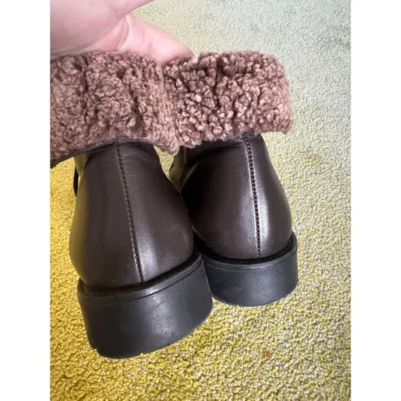 La Canadienne Boots Size 10 Dark Brown Lace Up Shearling Women’s