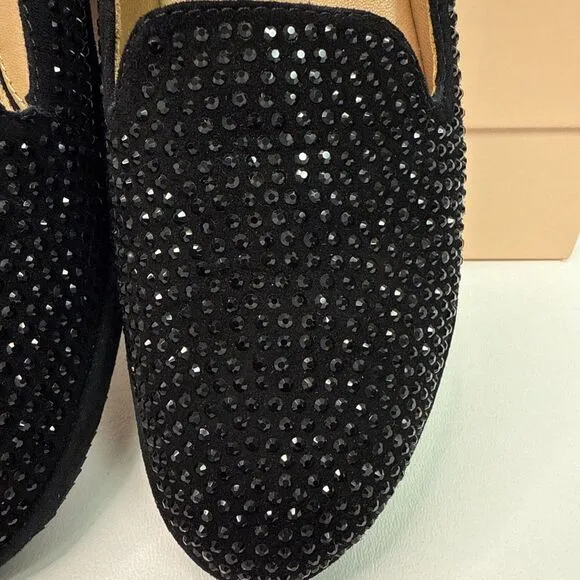 L'Amour Des Pieds Black Correze Embellished Sparkly Loafers Comfort Shoe - 5.5