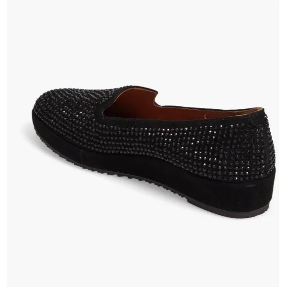 L'Amour Des Pieds Black Correze Embellished Sparkly Loafers Comfort Shoe - 5.5