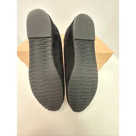 L'Amour Des Pieds Black Correze Embellished Sparkly Loafers Comfort Shoe - 5.5
