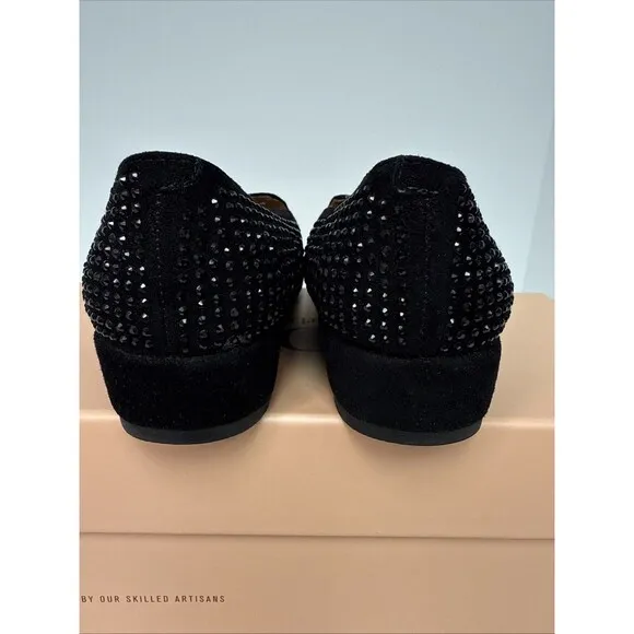 L'Amour Des Pieds Black Correze Embellished Sparkly Loafers Comfort Shoe - 5.5