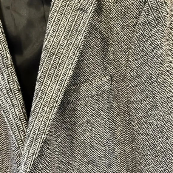 📕Lands End Gray Herringbone Sport Coat 48 Reg