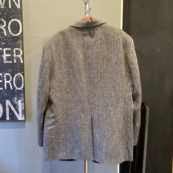 📕Lands End Gray Herringbone Sport Coat 48 Reg