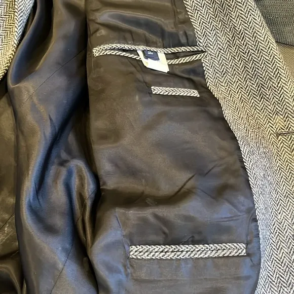 📕Lands End Gray Herringbone Sport Coat 48 Reg