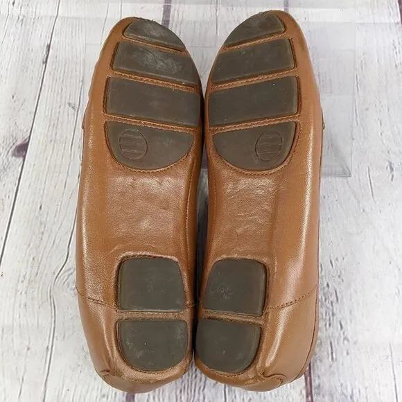 Lands End Leather Driving Loafers with Side Buckle