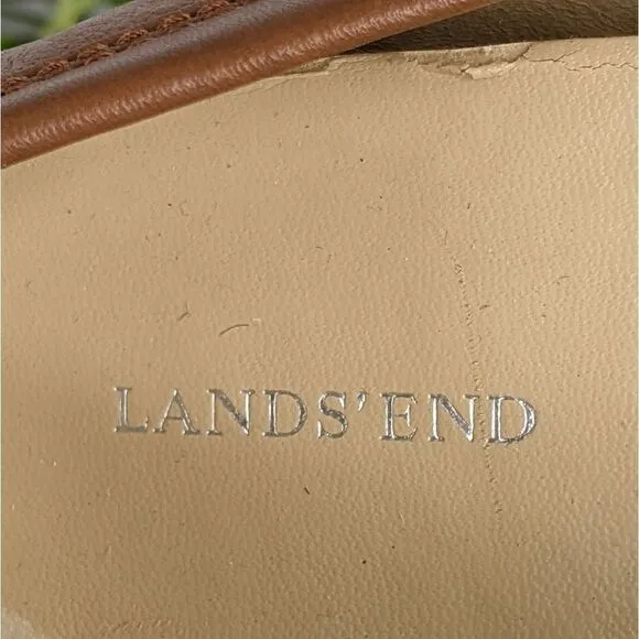 Lands End Leather Driving Loafers with Side Buckle