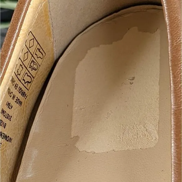 Lands End Leather Driving Loafers with Side Buckle