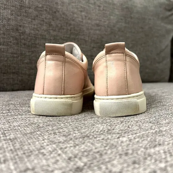 Lanvin Light Pink Low Top Leather Sneakers Size 7 US 38 EU I Neutral Minimalist