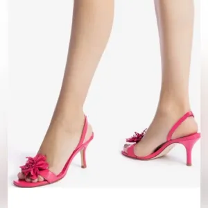 LarroudeWomen's Pink Hibiscus SlingbackSandal size 10 gently used