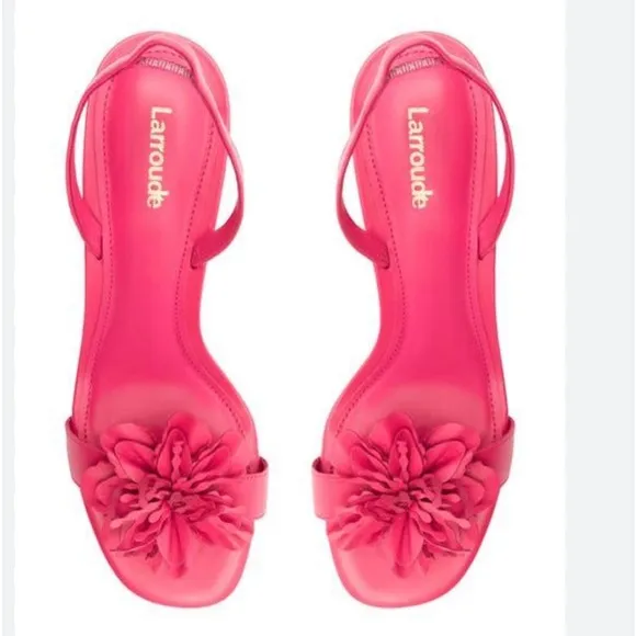 LarroudeWomen's Pink Hibiscus SlingbackSandal size 10 gently used