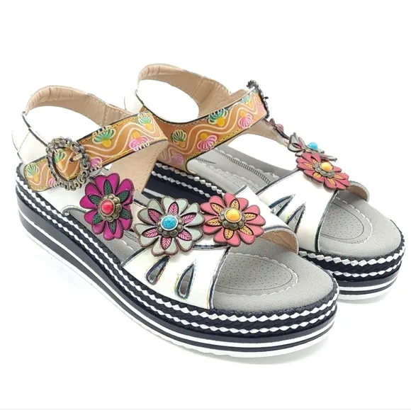 L'Artiste by Spring Step Womens Laga Slingback Colorful Sandals Size 8 EU 38