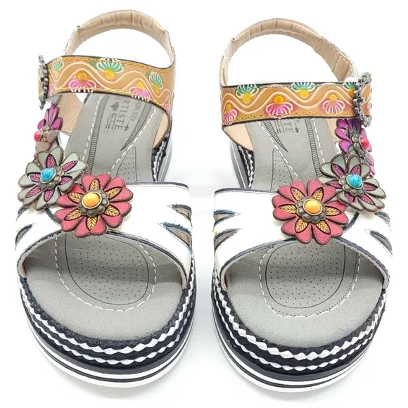 L'Artiste by Spring Step Womens Laga Slingback Colorful Sandals Size 8 EU 38