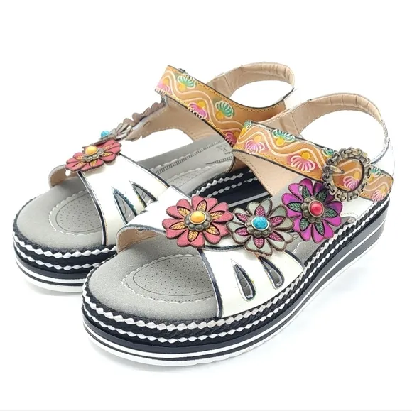 L'Artiste by Spring Step Womens Laga Slingback Colorful Sandals Size 8 EU 38