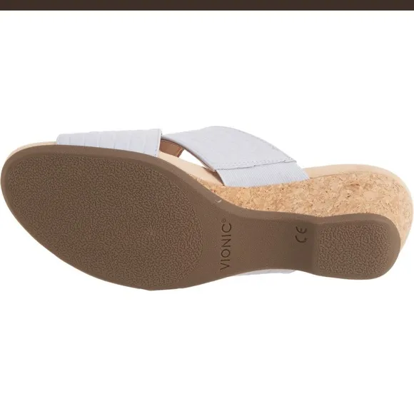 🎉LAST PIECE 🎉 Vionic Leticia Wedge Sandals - Leather - Blue Haze