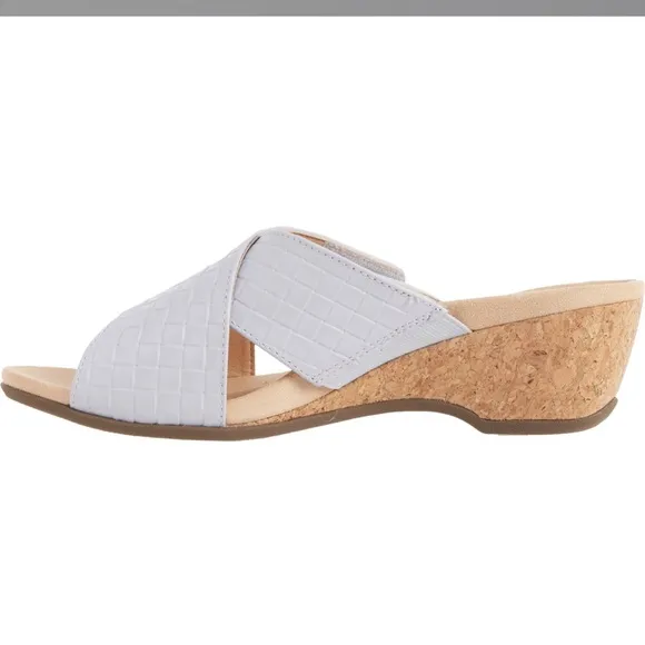 🎉LAST PIECE 🎉 Vionic Leticia Wedge Sandals - Leather - Blue Haze
