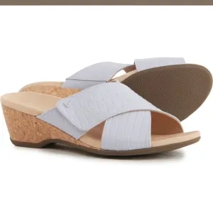 🎉LAST PIECE 🎉 Vionic Leticia Wedge Sandals - Leather - Blue Haze
