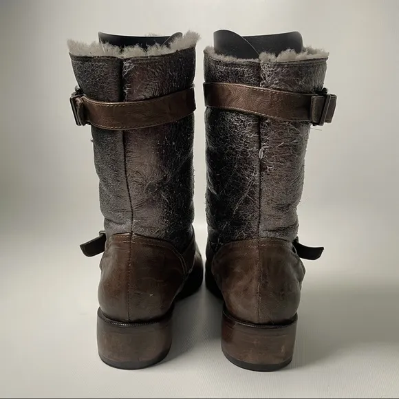 Latitude Femme Shearling Lined Moto Boots - sz 37