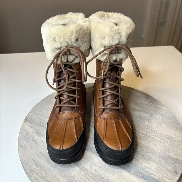 Lauren by Ralph Lauren Quinta Brown Leather Shearling Sheep Boots‎ US Size 6 B