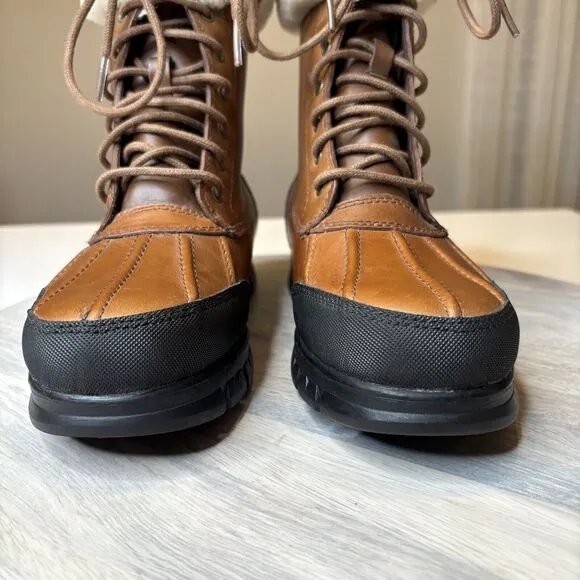 Lauren by Ralph Lauren Quinta Brown Leather Shearling Sheep Boots‎ US Size 6 B