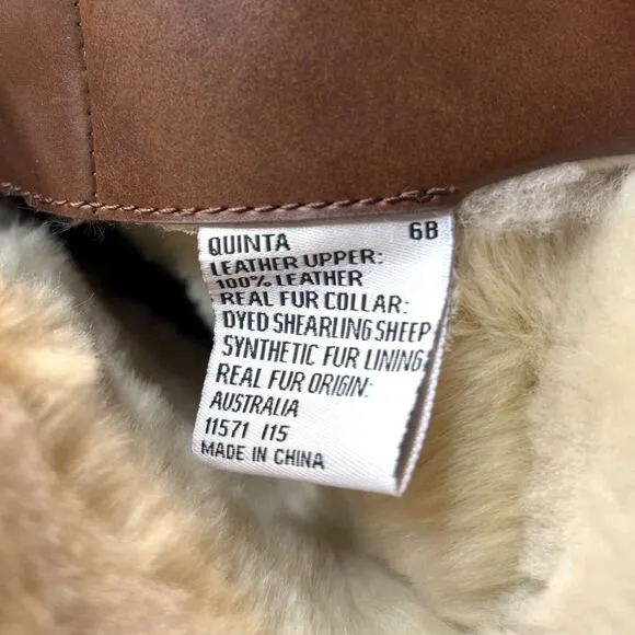 Lauren by Ralph Lauren Quinta Brown Leather Shearling Sheep Boots‎ US Size 6 B