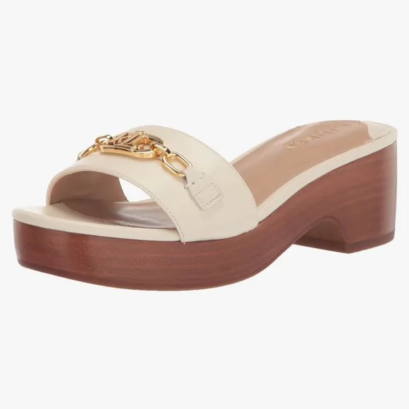 LAUREN RALPH LAUREN ROXANNE-SANDALS-FLAT SANDAL - White ,Size 10