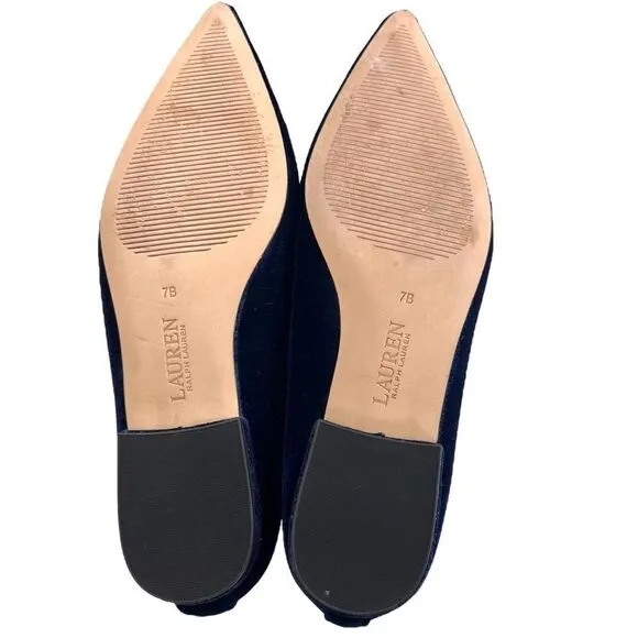 Lauren Ralph Lauren Lilah Blue Velvet Ballet Flats
