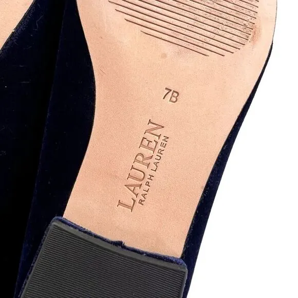 Lauren Ralph Lauren Lilah Blue Velvet Ballet Flats