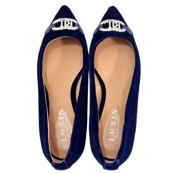 Lauren Ralph Lauren Lilah Blue Velvet Ballet Flats
