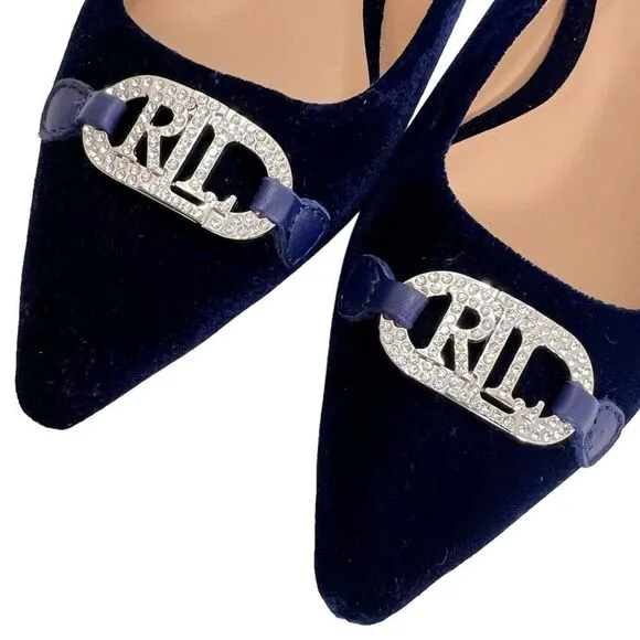 Lauren Ralph Lauren Lilah Blue Velvet Ballet Flats