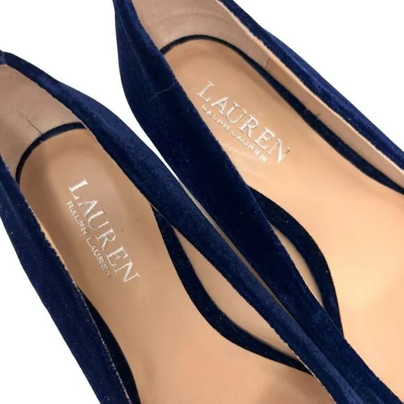 Lauren Ralph Lauren Lilah Blue Velvet Ballet Flats