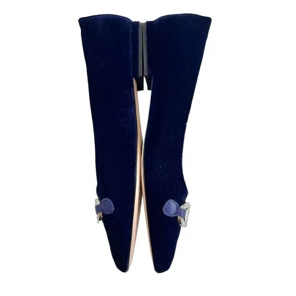 Lauren Ralph Lauren Lilah Blue Velvet Ballet Flats
