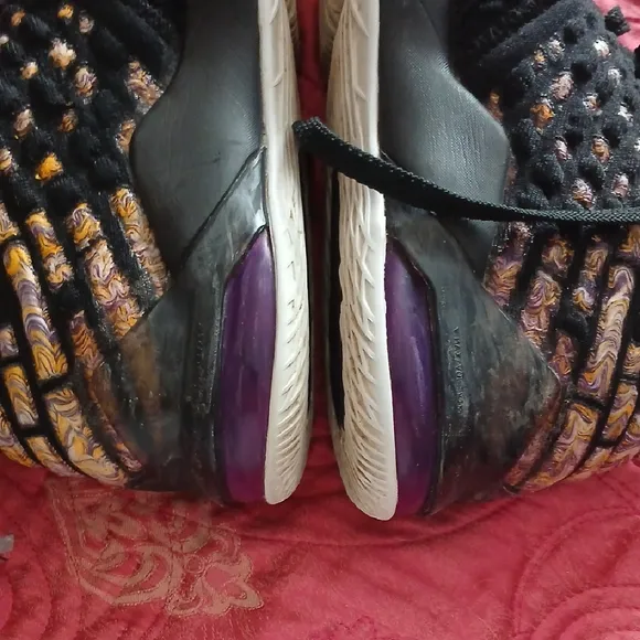 LeBron 17 Black and Gold Athletic Sneakers
