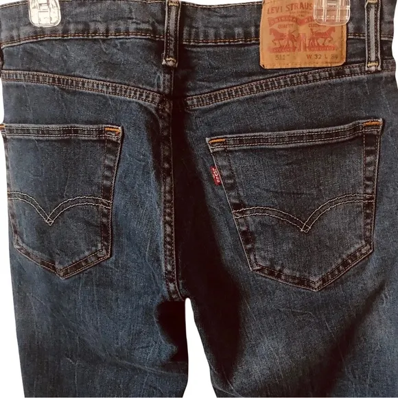 Levi Strauss 511 Mens Slim Fit Straight Leg Denim Jeans  Size 32/34