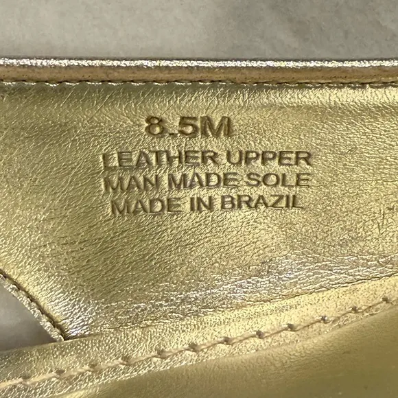 Lilly Pulitzer Ella Slingback Flats Size 8.5 Gold Metallic