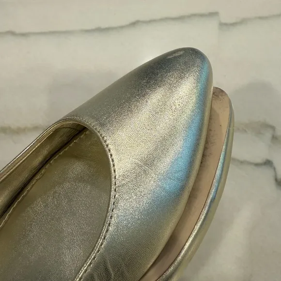 Lilly Pulitzer Ella Slingback Flats Size 8.5 Gold Metallic
