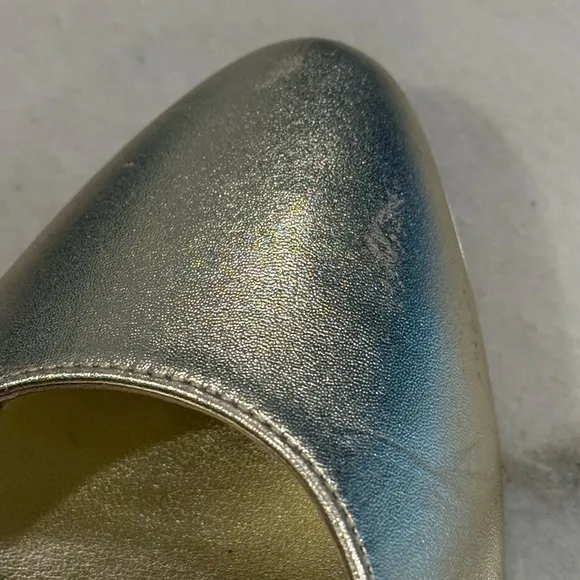 Lilly Pulitzer Ella Slingback Flats Size 8.5 Gold Metallic