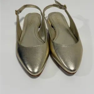 Lilly Pulitzer Gold Ella Slingback Flats Sz 8